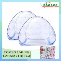 Combo 2 mùng đỉnh chóp tặng 1 bộ Drap